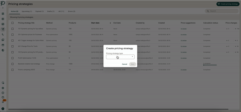 Markdown pricing strategy creation in Pricen