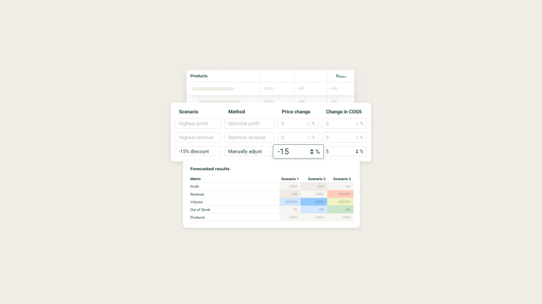 Interface of Pricen's price simulator tool